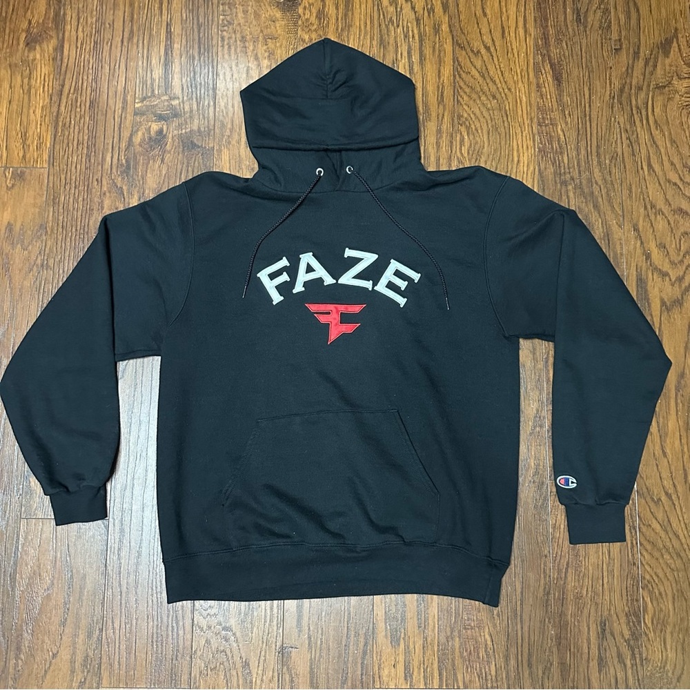 Champion black Faze Clan hoodie mens large